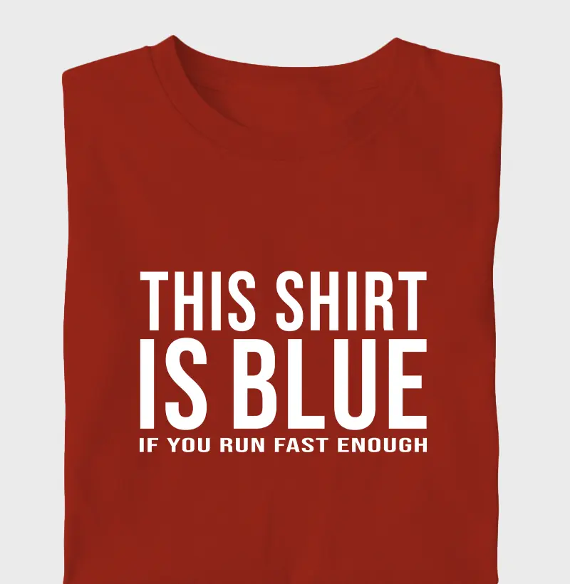 Esta camiseta é azul