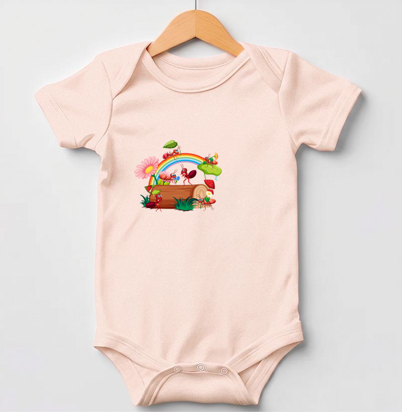 Body Infantil Formiguinhas Divertidas. Coleção Kids. Meninos e Meninas. Algodão Premium