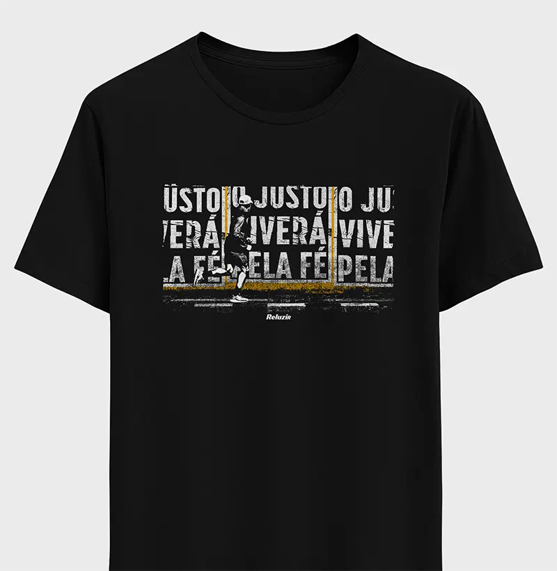 Camiseta O JUSTO VIVERÁ PELA FÉ (Algodão Peruano)