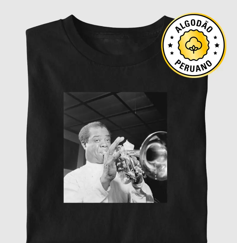 Louis Armstrong, N.Y., 1947 - Camiseta Algodão Peruano
