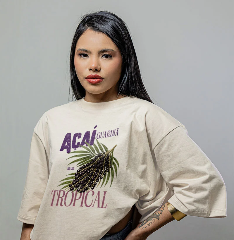 Camiseta Oversized Açaí Guardiã