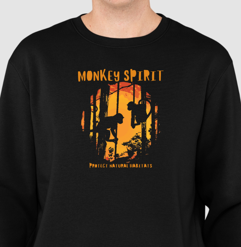 Suéter Moletom Slim Monkey Spirit - Protect Natural Habitat III
