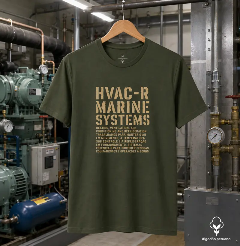Refrigeração - HVAC-R Marine Systems - Camiseta Algodão Peruano