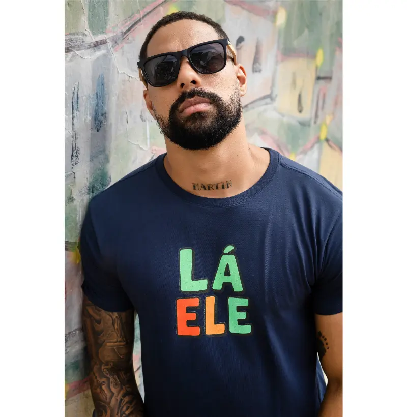 Camiseta Lá ele! Coleção Baianês. Masculina e Feminina. Algodão Peruano