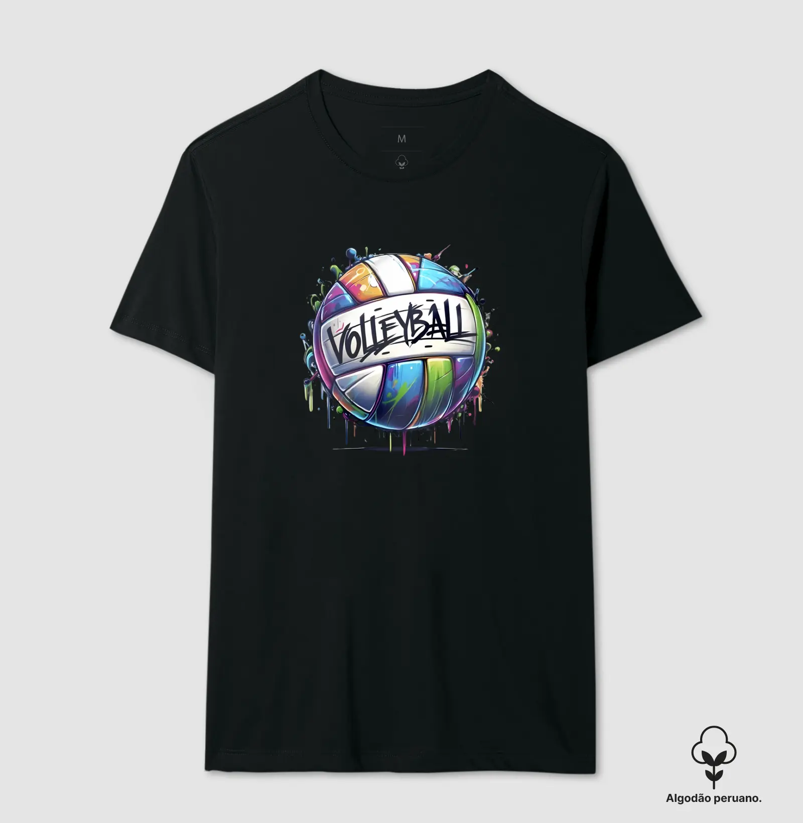 Camiseta Premium Bola de Vôlei Tinta