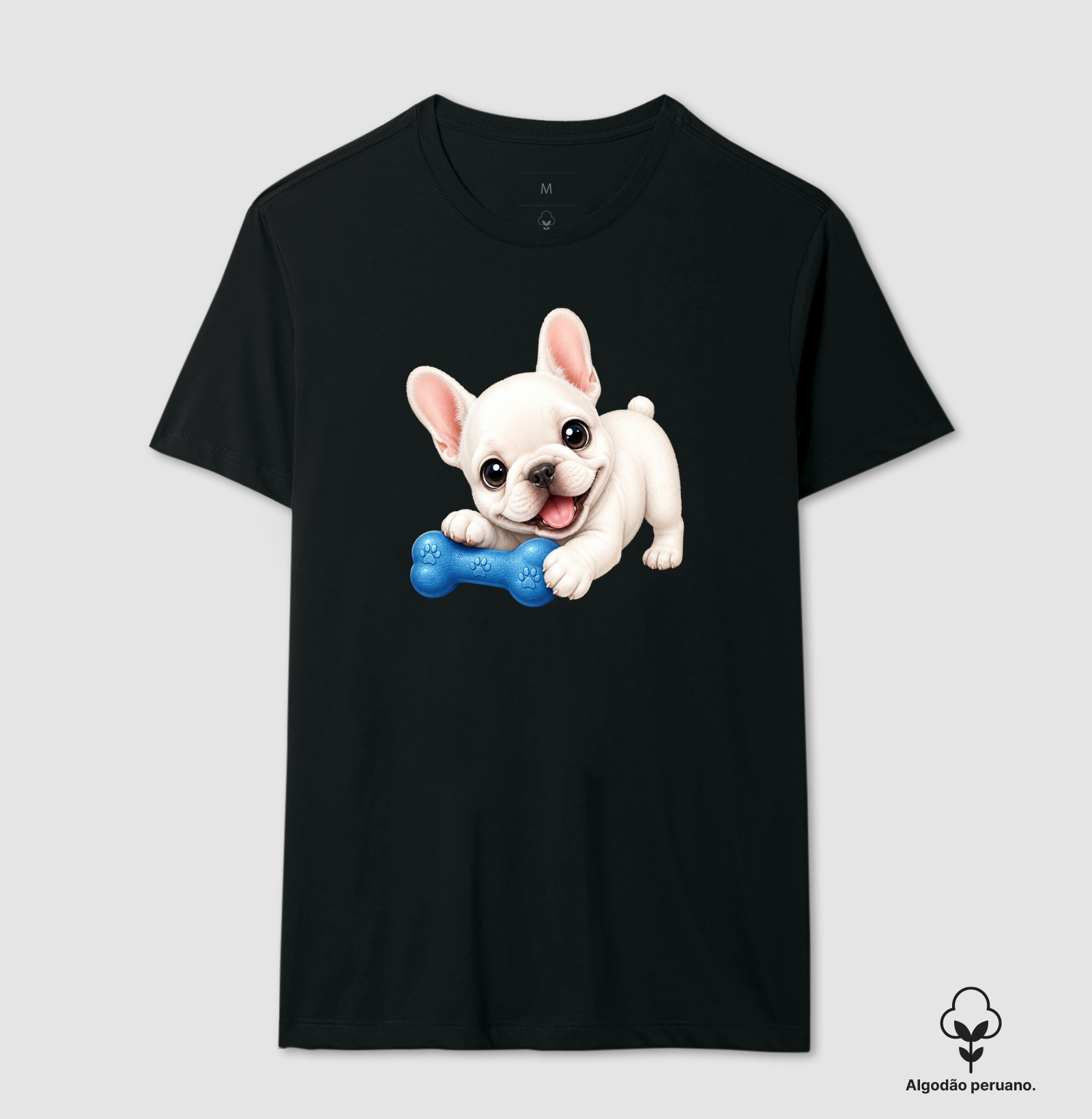 Bulldog (Buldogue) Francês - Desenho Animado - Camiseta Algodão Peruano