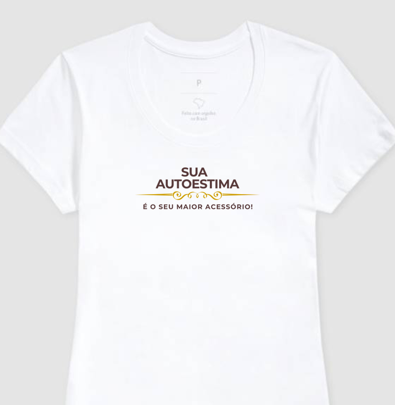 Camiseta Feminina Baby Look Autoestima (BR)