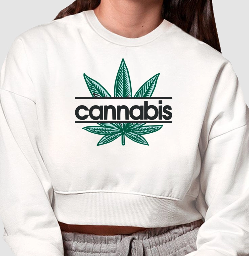 Cannabis Moletom Cropped Premium