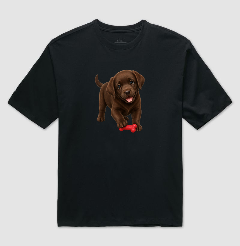Labrador Chocolate - Desenho Animado - Camiseta Oversized