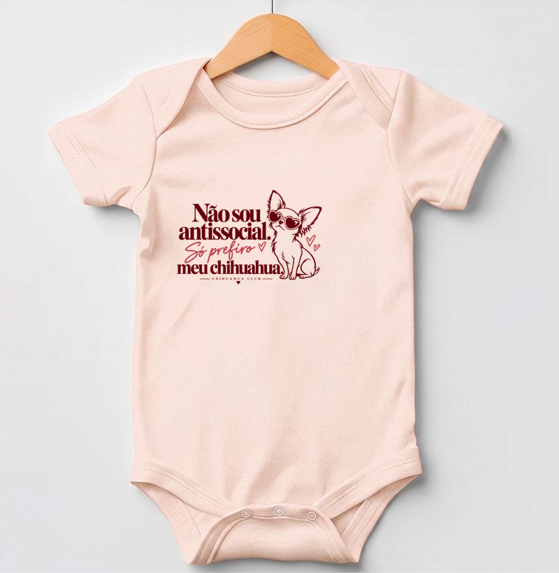 Não sou antissocial. Só prefiro meu Chihuahua. - Body Infantil