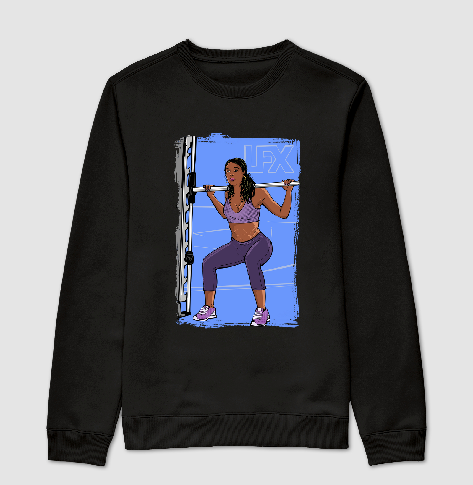 Mulher Preta fazendo Agachamento no Smith V02