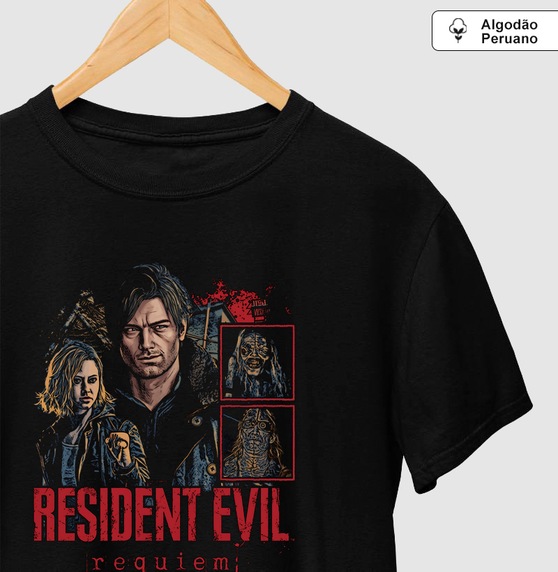 Resident Evil Requiem - Camiseta Algodão Peruano