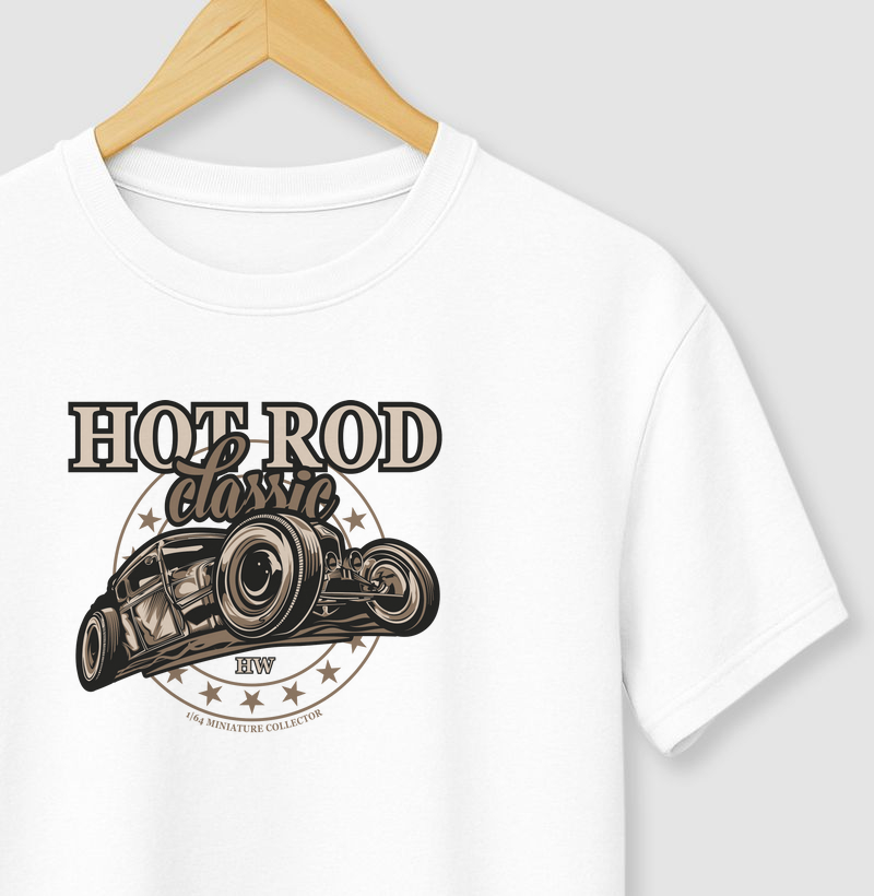 Camiseta estampada para colecionador de miniaturas Hot Rod 1/64 HotWheels