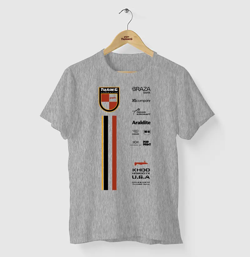 Camiseta algodão USA 2024 TUAREG Team e patrocinadores 