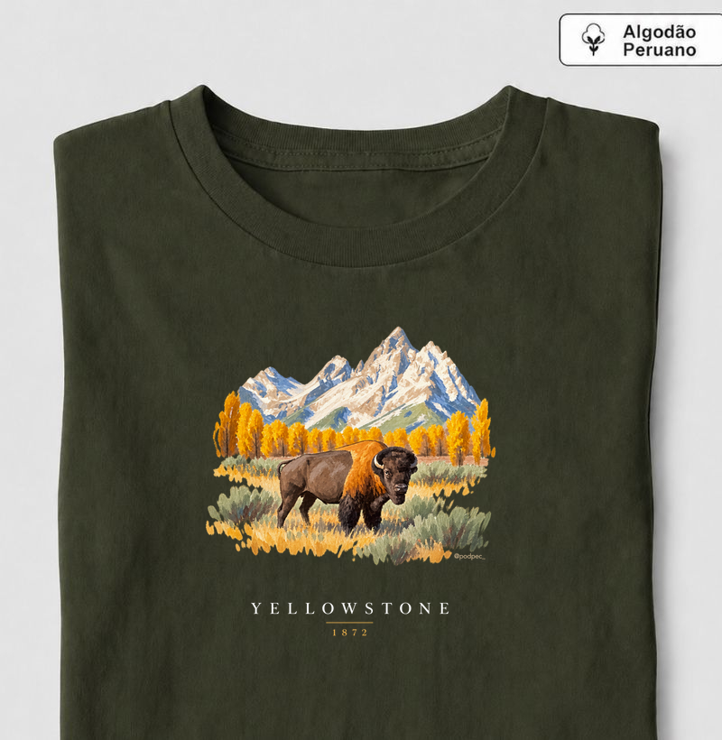 Bison - Yellowstone - Camiseta Algodão Peruano