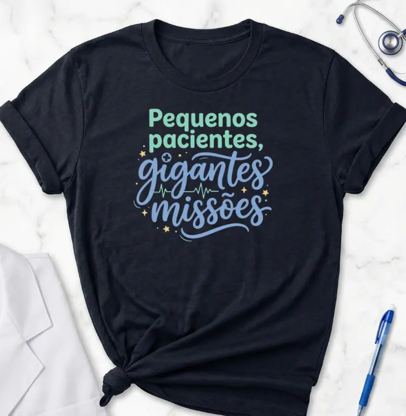 Camiseta - Pediatria: Pequenos pacientes, gigantes missões