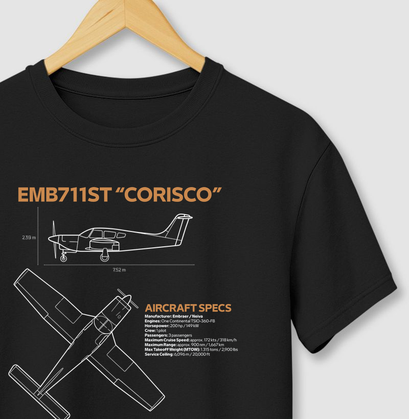 EMB 711ST "Corisco" | Blueprint - Camiseta
