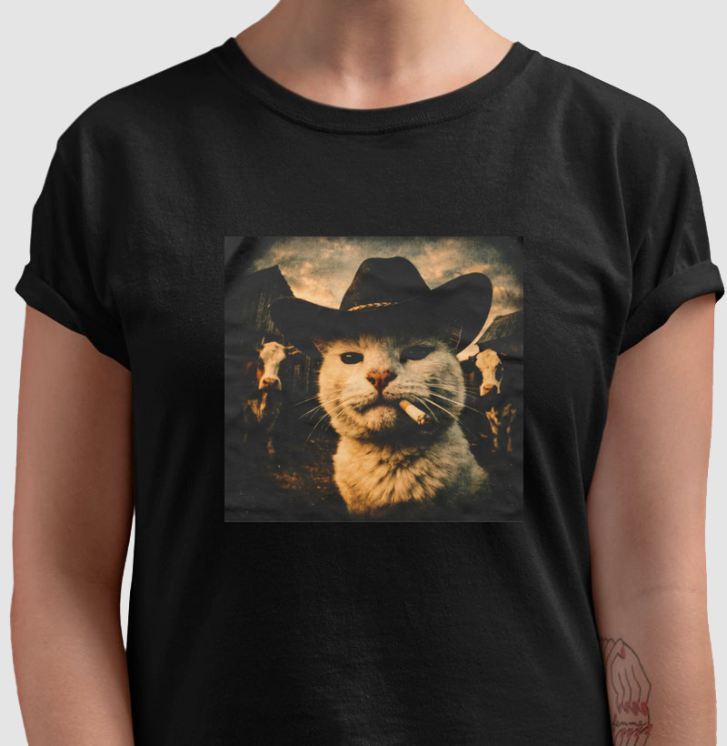 Camiseta premium Cowboy cat