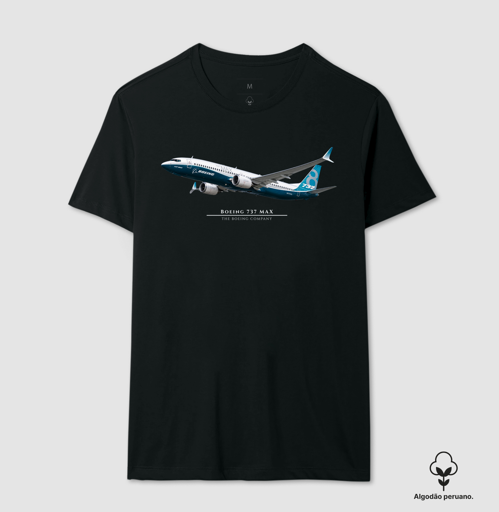 Boeing 737 MAX - Camiseta Algodão Peruano