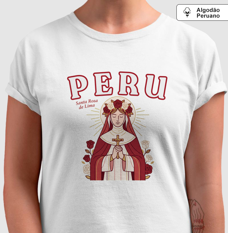 Camiseta Algodão Peruano Peru Santa Rosa de Lima