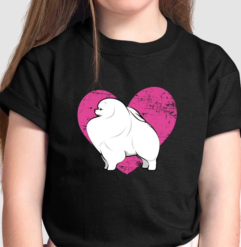 Camiseta Infantil Pomerania Coração