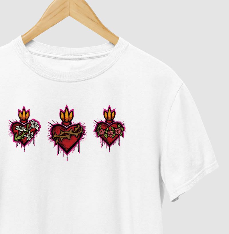 Sagrados Corações de Maria, Jesus e José em Grafite