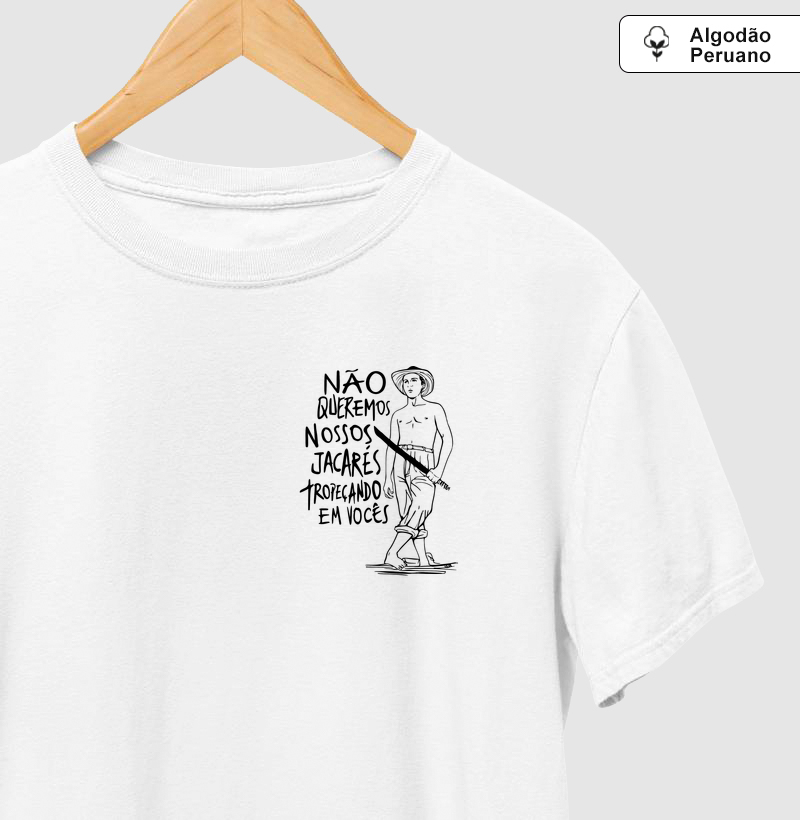 Estampa "Não queremos nossos jacarés tropeçando em vocês"