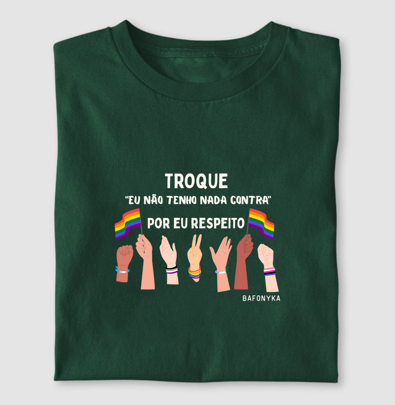 🗣️ Troque “eu não tenho nada contra” por eu respeito.