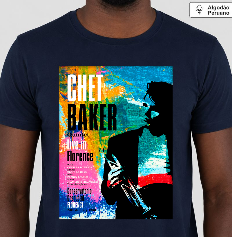 Camiseta Chet Baker Jazz Vintage | Cool Jazz | Algodão Peruano Premium