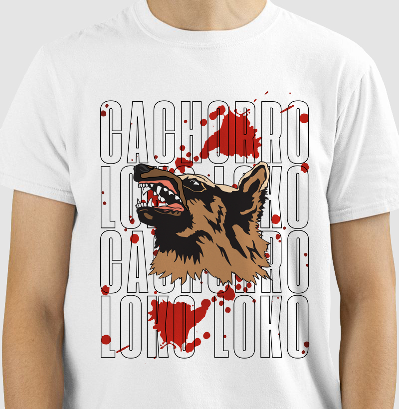 Camiseta Dog Pulse Cachorro Loko - Red Blood