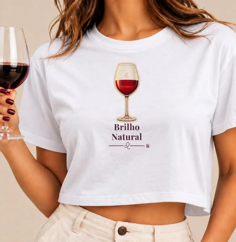 Camiseta Cropped Leão - Brilho Natural - Cropped