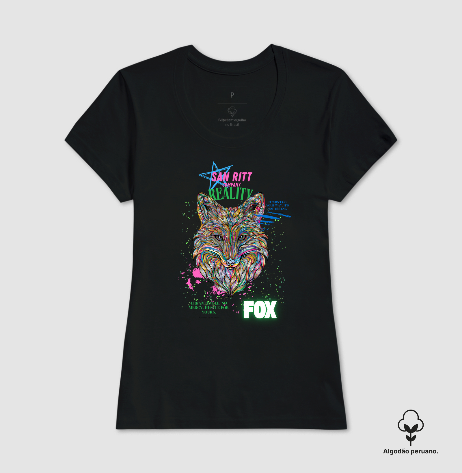 Camiseta Algodão Peruano S★R FEMININA FOX