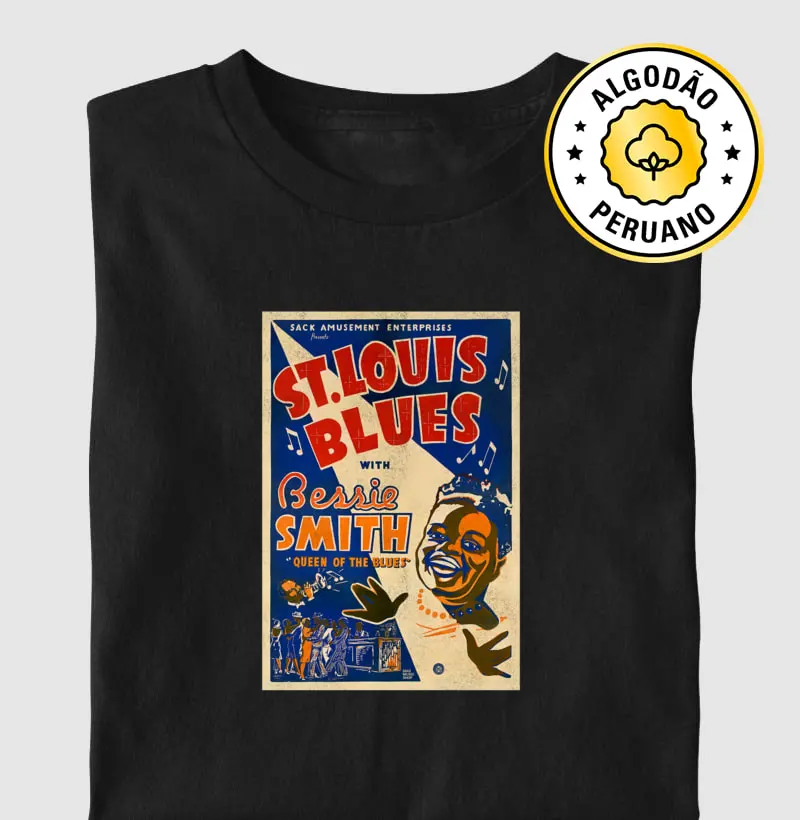 St. Louis Blues with Bessie Smith - Camiseta Algodão Peruano
