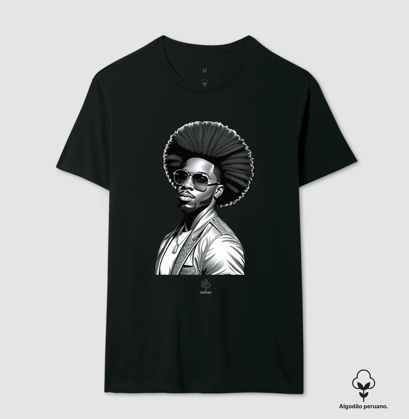 Homem Black Power - preto e branco