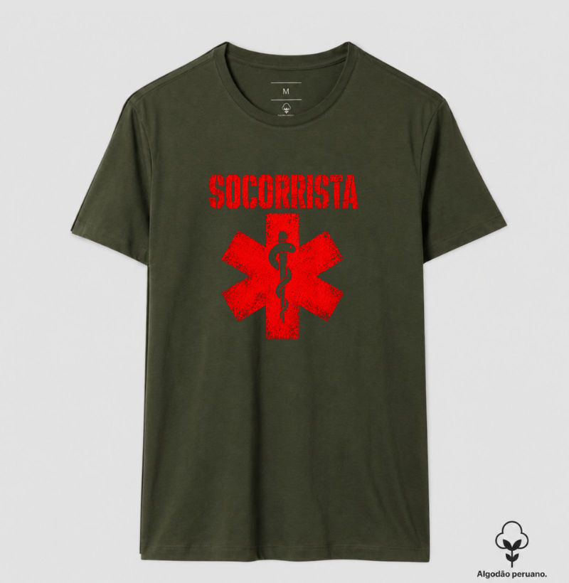 Socorrista Brasão símbolo  - Camiseta Algodão Peruano