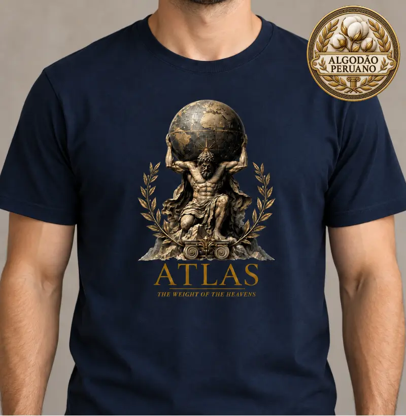 Atlas — O Peso dos Céus - Camiseta Algodão Peruano