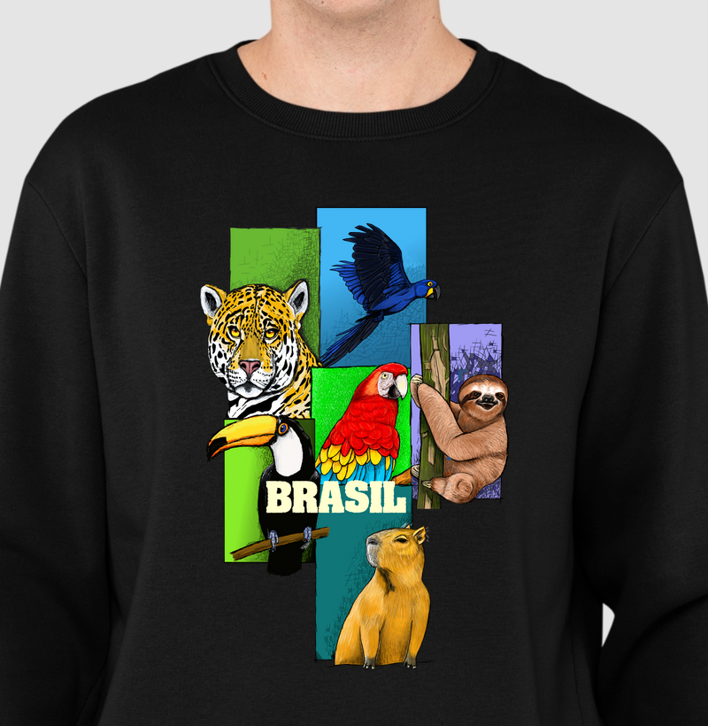 Suéter Moletom Animais do Brasil