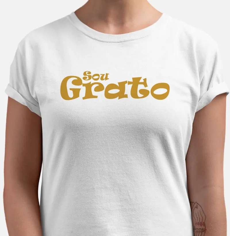 Camiseta Sou Grato ouro qualidade Reserva feminina