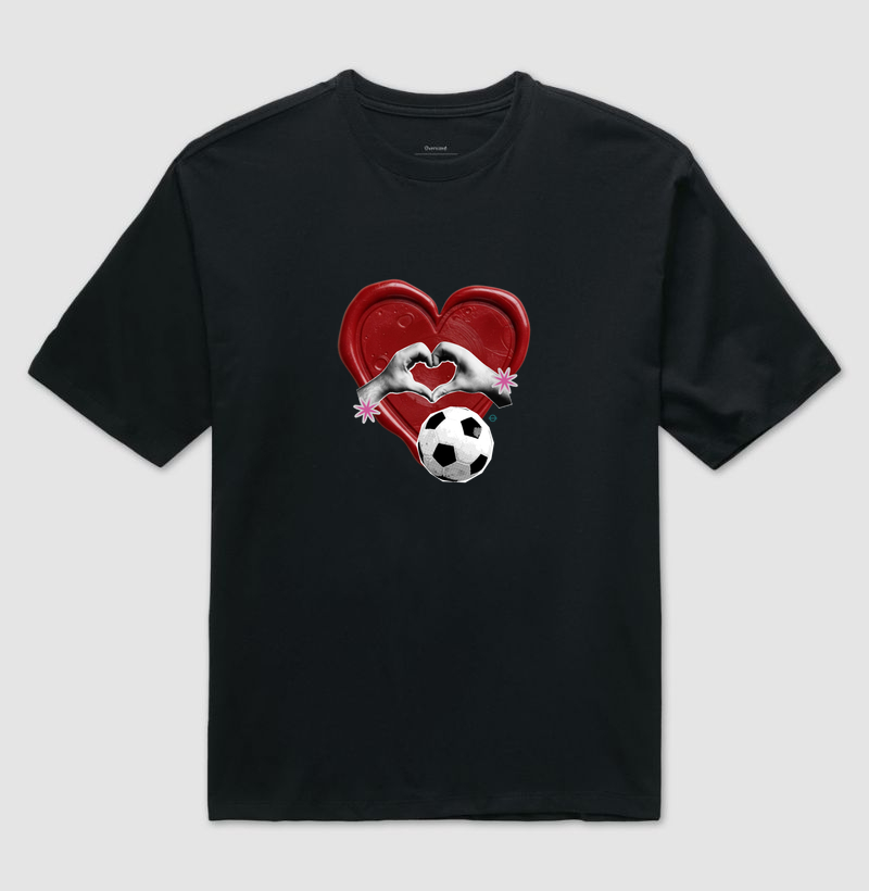 feminina de futebol estampa "selo de amor" joga bonita