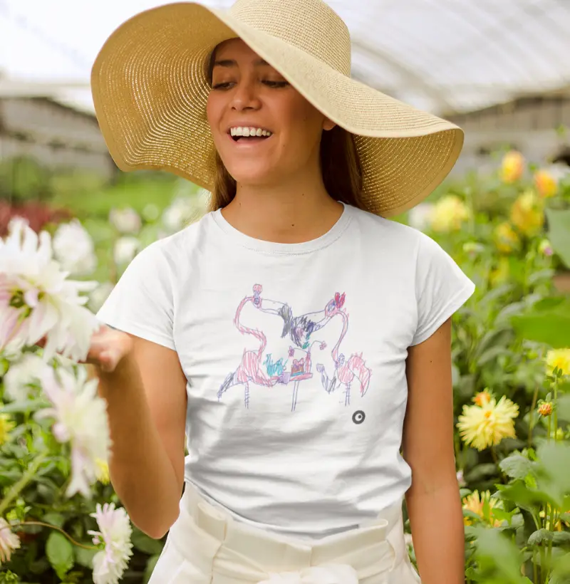 Camiseta Flamingos Adulto by Bernardo Yori