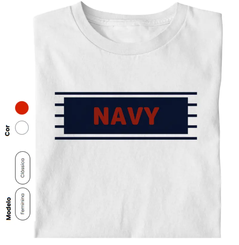 NAVY estampa marinho e vermelha