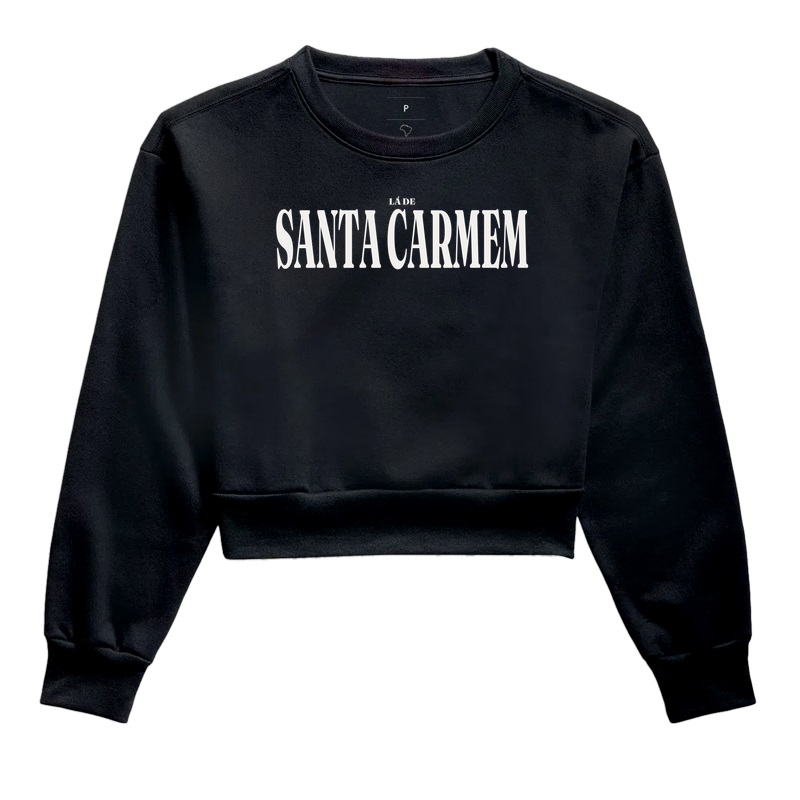 Santa Carmem | Tipografia MT - Cropped Moletom