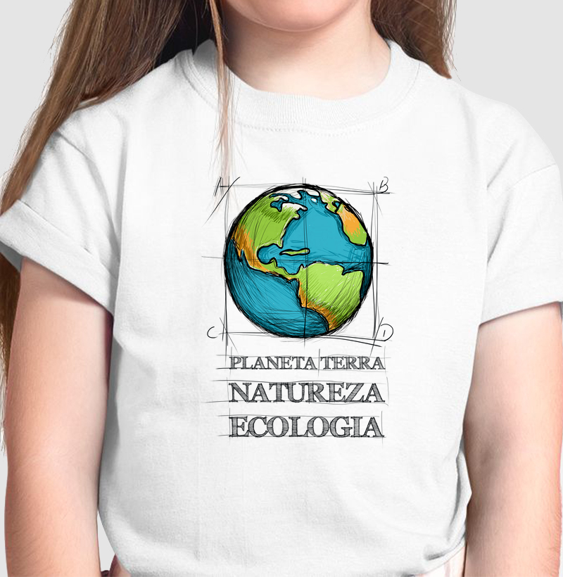 Camiseta Infantil Planeta Terra