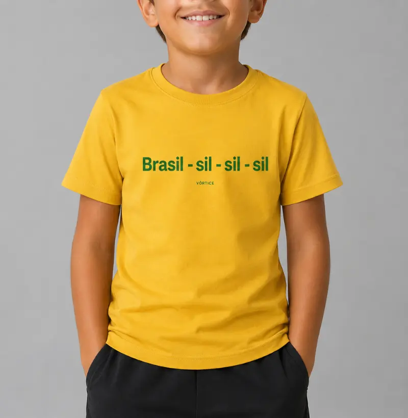 T-shirt infantil - Brasil-sil-sil-sil