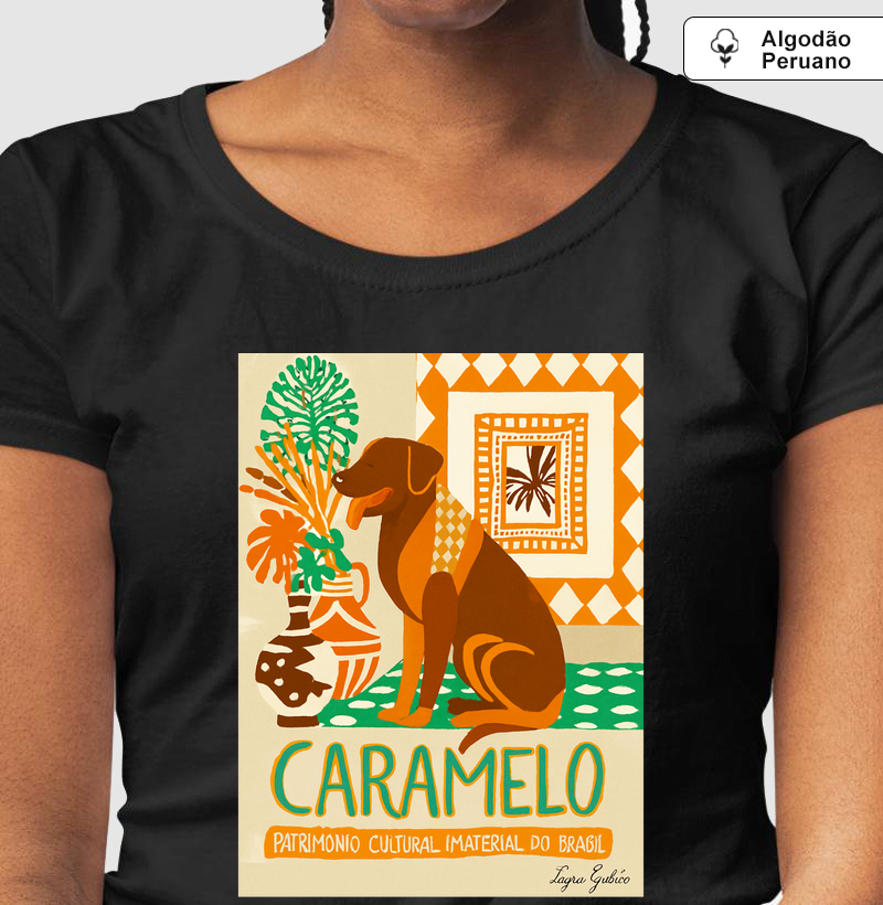 Camiseta Algodão Peruano Caramelo