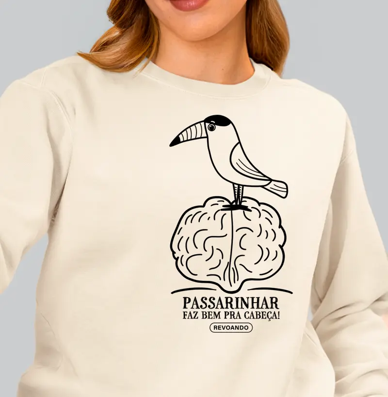 Aves em Texto - Bird brain - Moletom