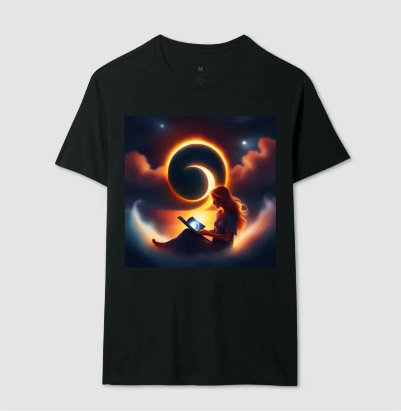 MULHER, ECLIPSE, LIVROS E MAR 3