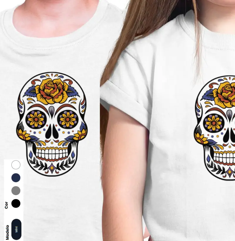 Caveira mexicana colorida infantil