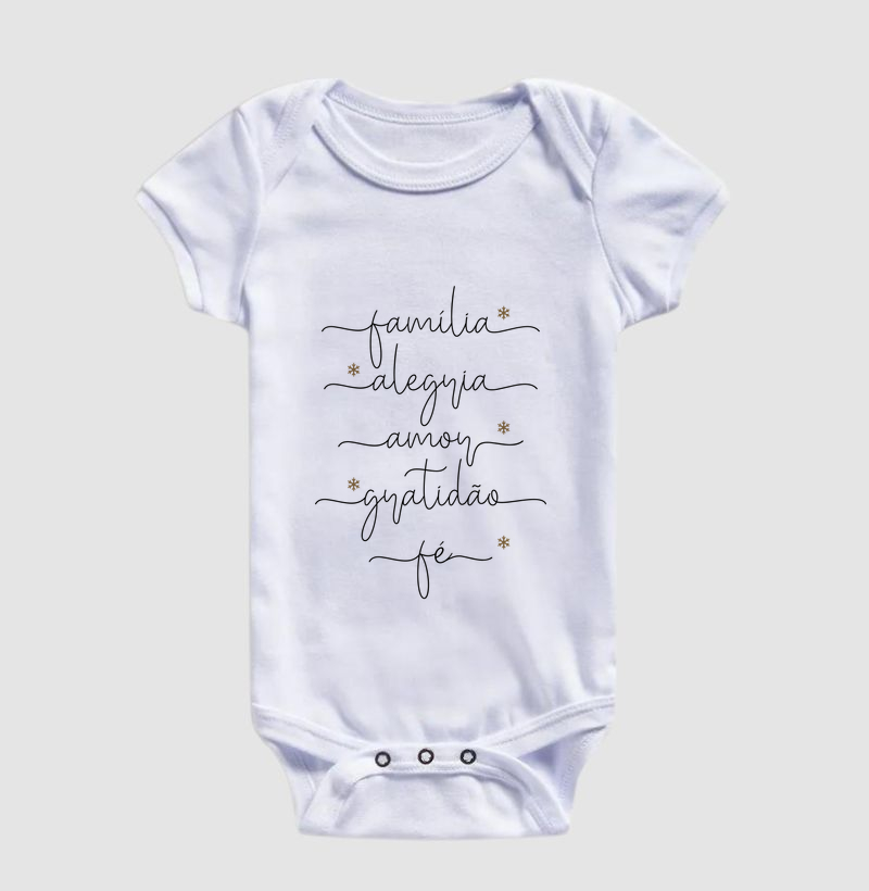 Família, Alegria, Amor, Gratidão, Fé - Estampa Preta