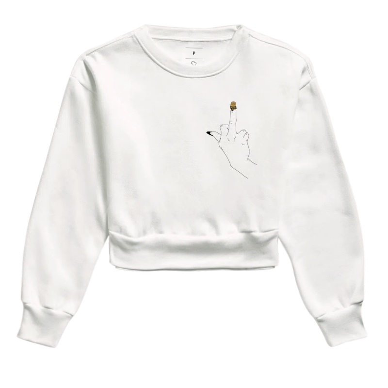 Moletom Cropped dedo com dedal 